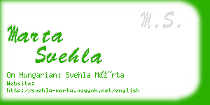 marta svehla business card